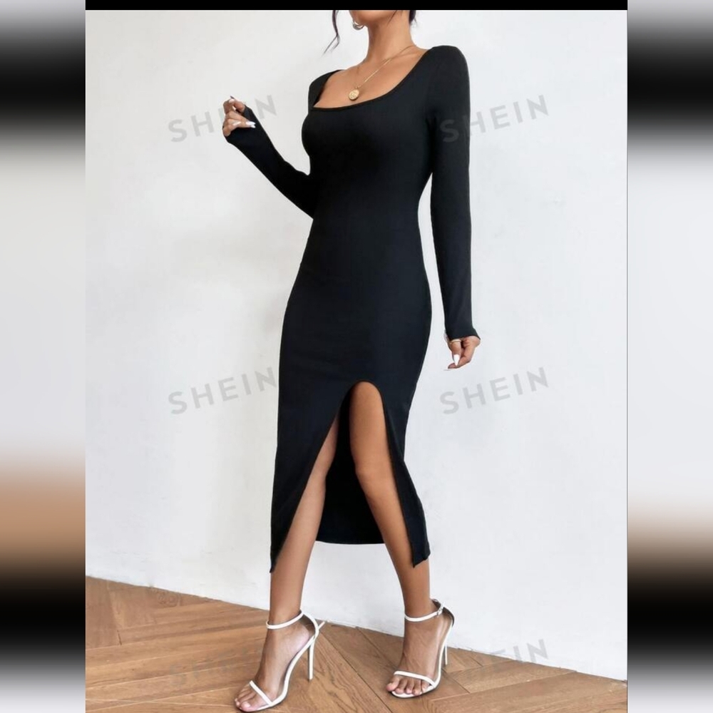 Black midi split dress🖤
